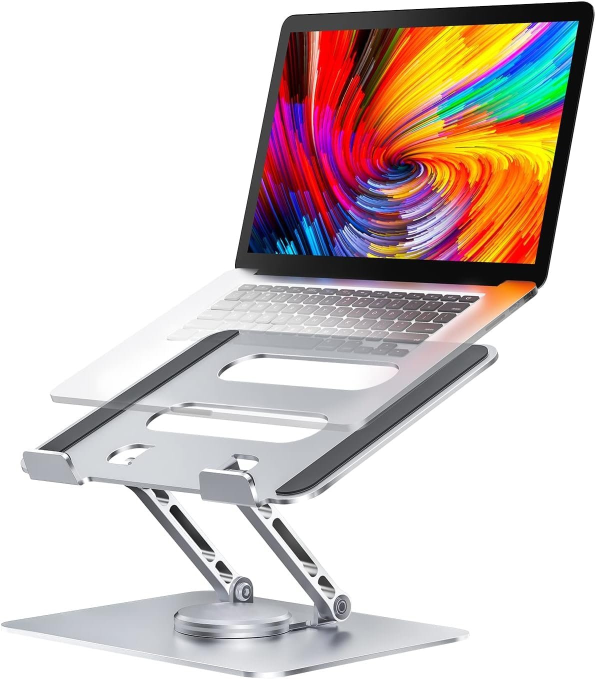 PLIXIO Adjustable Laptop Stand with 360° Rotating Base Tabletop Ergonomic Foldable Portable