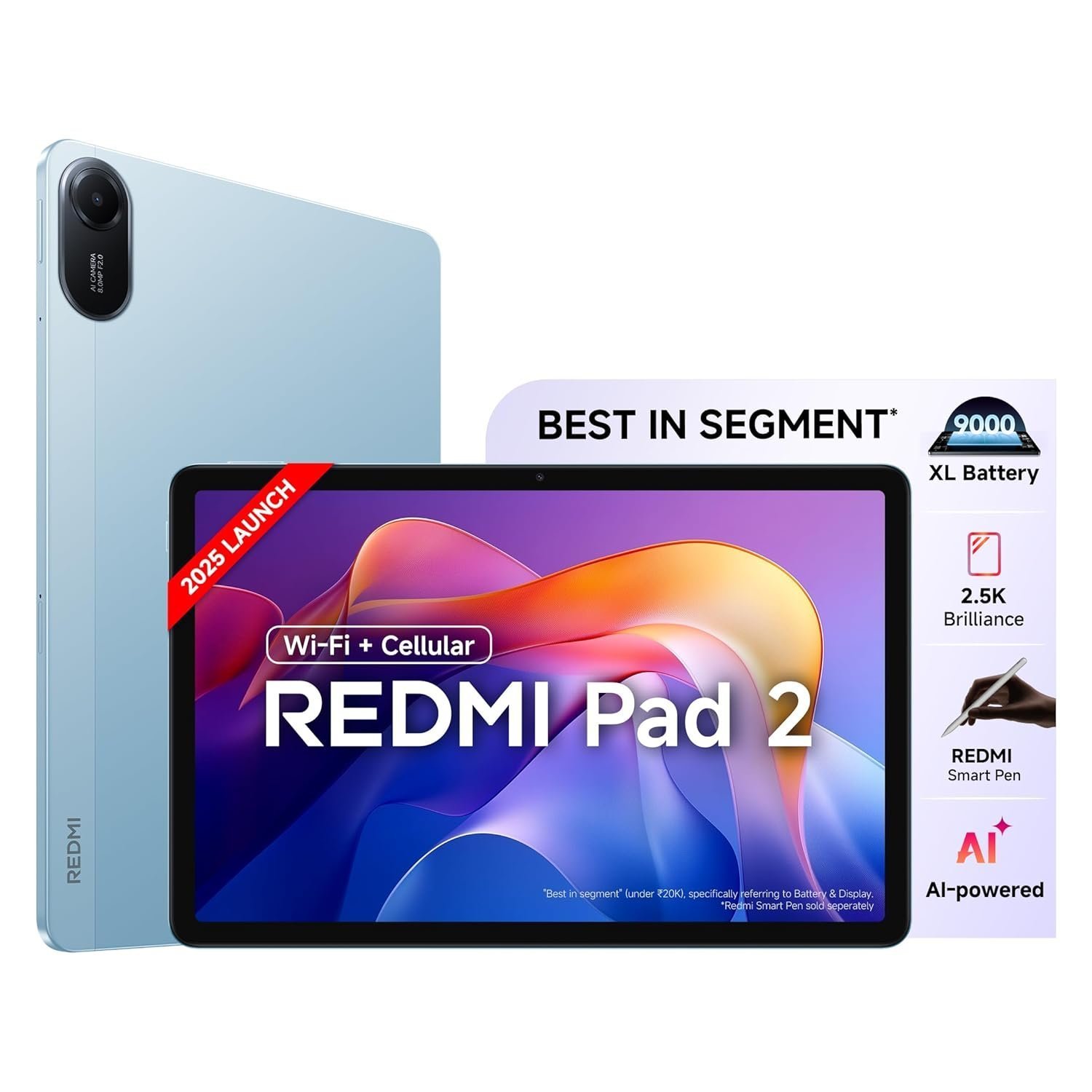 Redmi Pad 2 Wi-Fi + Cellular, Active Pen Support, 27.94cm(11")